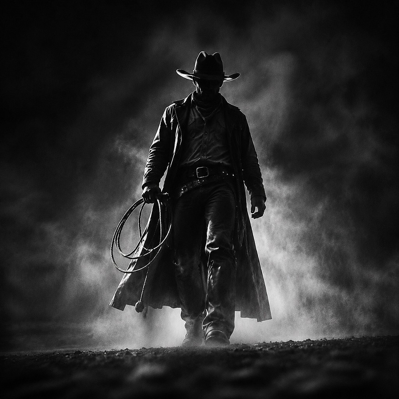 Cowboy walking into the arena